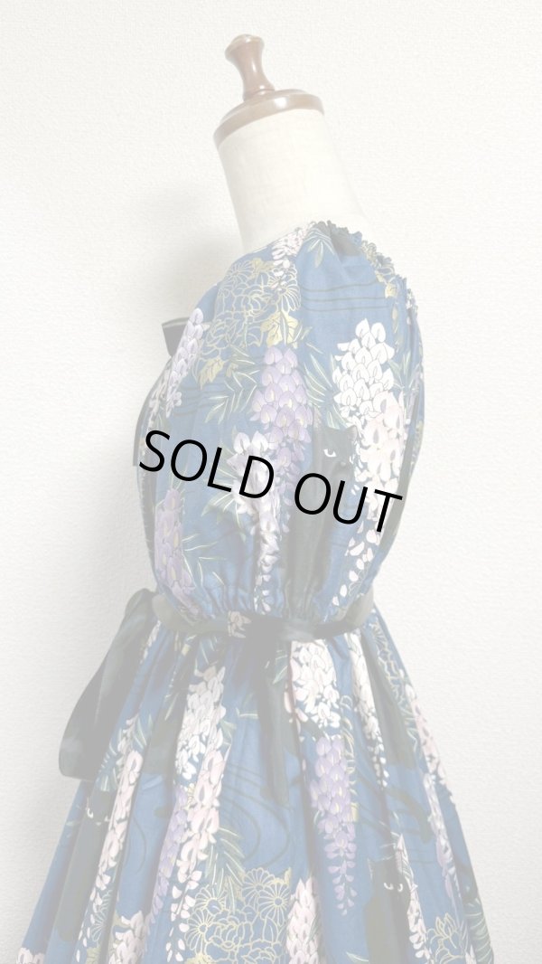 画像5: デイリーシャーリングワンピース【ねこ藤柄・レギュラーサイズ】