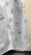 画像2: 1ハンドメイドギャザースカート【猫柄水色・66cm丈】
