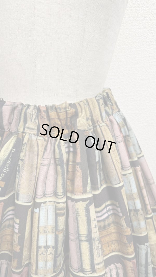 画像3: 13ハンドメイドギャザー2段ティアードスカート【本棚茶系×黒レース・63cm丈】