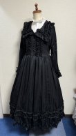 画像15: 大衿フリルワンピース【黒・ポリエステル生地】