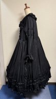 画像9: 大衿フリルワンピース【黒・ポリエステル生地】