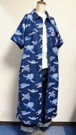 画像7: シャツワンピース【ウミガメ柄ネイビー系】