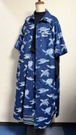 画像5: シャツワンピース【ウミガメ柄ネイビー系】