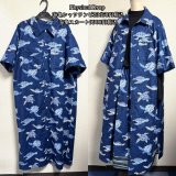画像: シャツワンピース【ウミガメ柄ネイビー系】