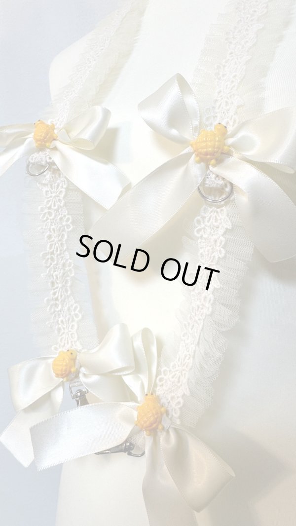 画像2: スマホネックストラップ　カメ×アイボリーリボン（108cm）