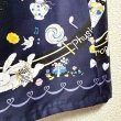 画像2: 7ハンドメイドギャザースカート【バくまのハッピーマーチ柄ネイビー系　68cm丈】