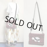 画像: お出かけカメちゃん　サコッシュ　（赤チェック×白カメちゃん）