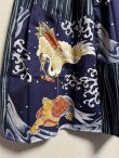 画像2: 7ハンドメイドギャザースカート【パネル鶴亀柄　ネイビー系　78cm丈】