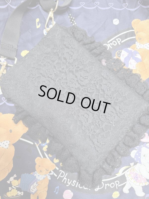 画像2: お出かけカメちゃん　スマホサコッシュ　（黒レース×白カメちゃん）