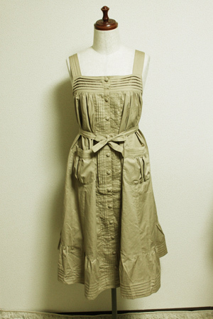 画像: ＡラインピンタックJSK【ブロード・ベージュ】Aline　Pin tuck Dress【Beige Cotton】
