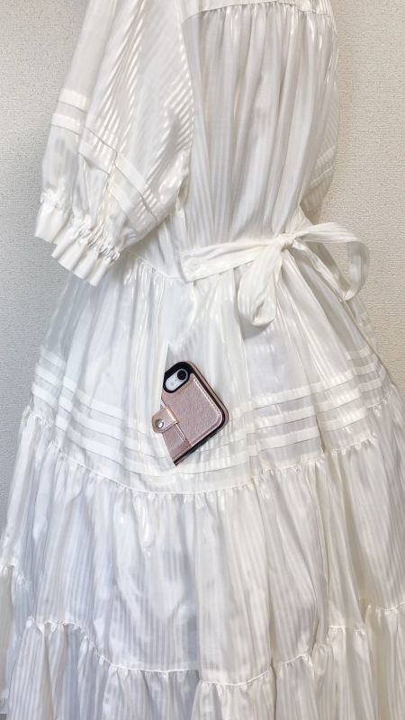 画像: 小公女３段ティアードドレス【ツヤ白ストライプ（やや薄手生地】