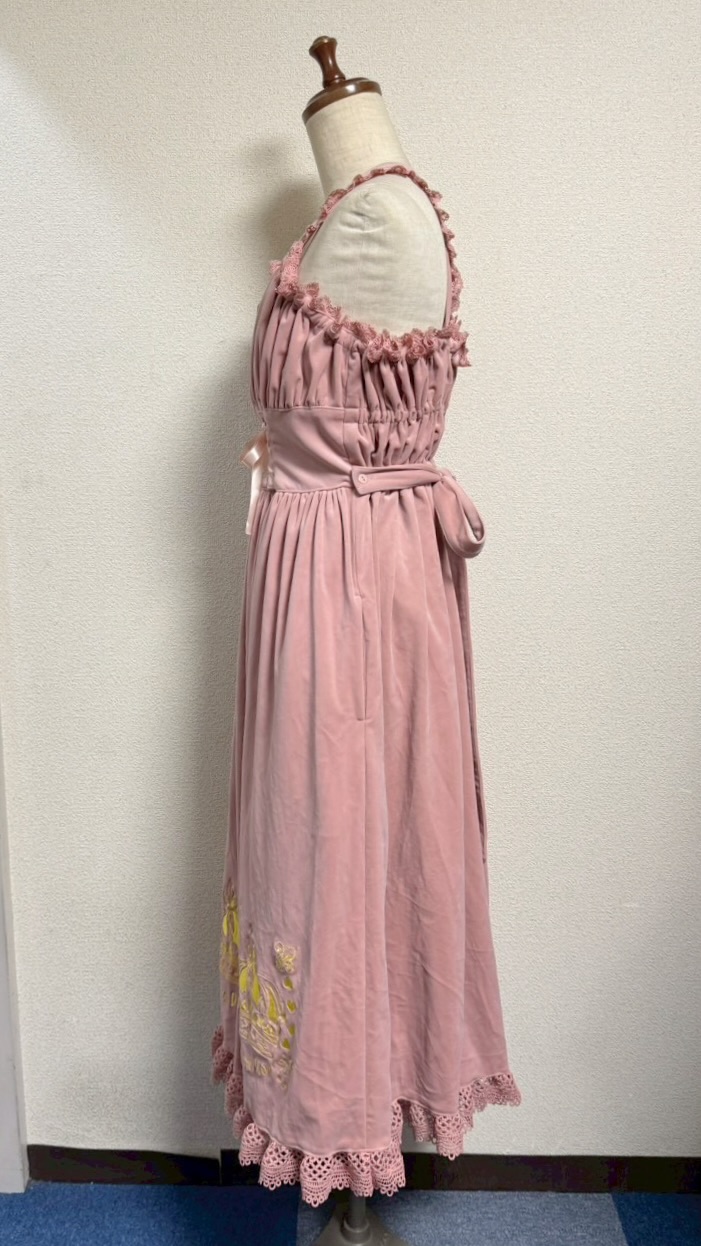 画像9: 王冠刺繍別珍ジャンパースカート【ピンク】