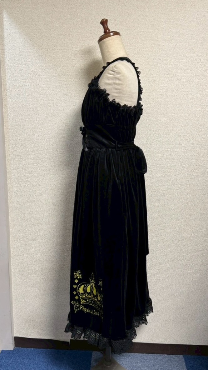 画像10: 王冠刺繍別珍ジャンパースカート【黒】