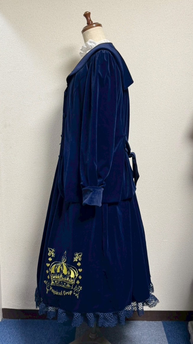 画像16: 王冠刺繍別珍ジャンパースカート【紺】