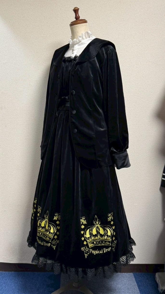 画像15: 王冠刺繍別珍ジャンパースカート【黒】