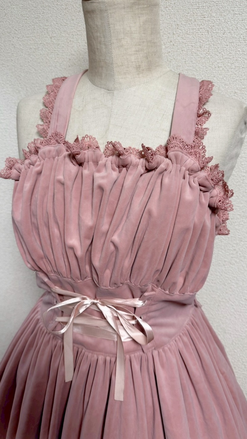 画像3: 王冠刺繍別珍ジャンパースカート【ピンク】