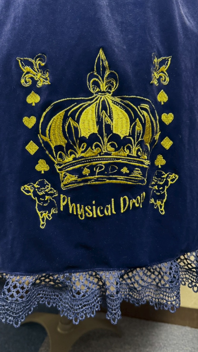 画像6: 王冠刺繍別珍ジャンパースカート【紺】