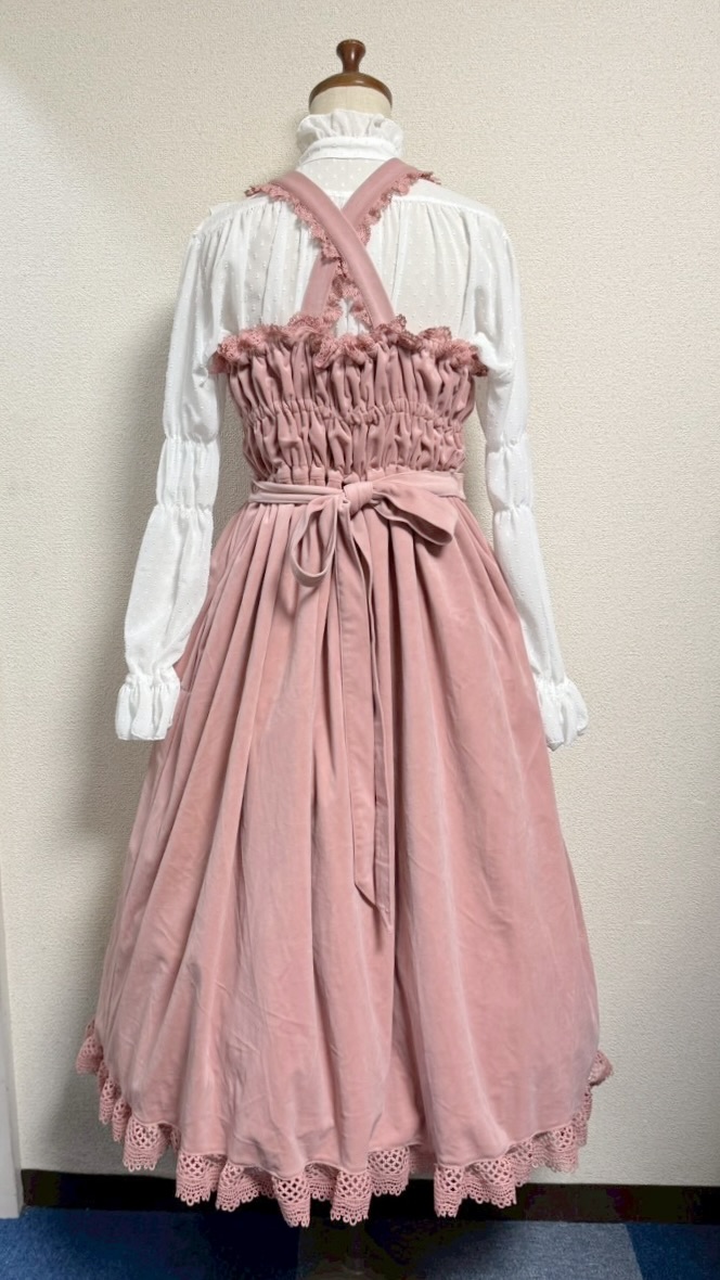 画像14: 王冠刺繍別珍ジャンパースカート【ピンク】