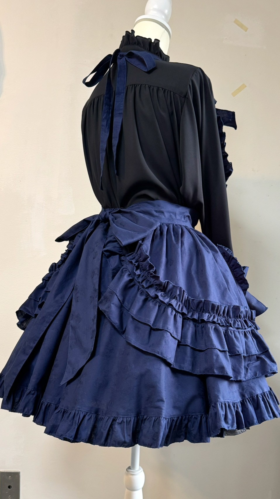 画像3: ハートエプロン＋スカートセット【紺】