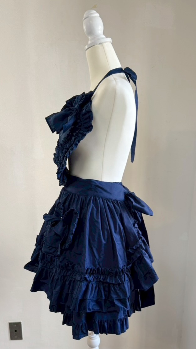 画像8: ハートエプロン＋スカートセット【紺】