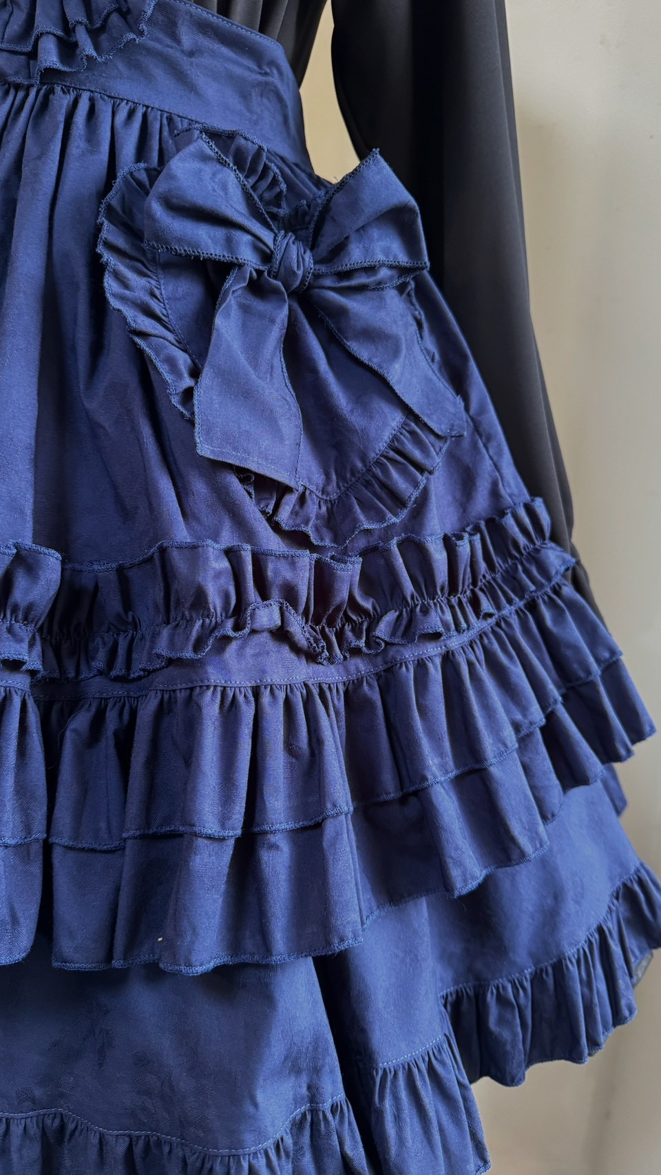 画像5: ハートエプロン＋スカートセット【紺】