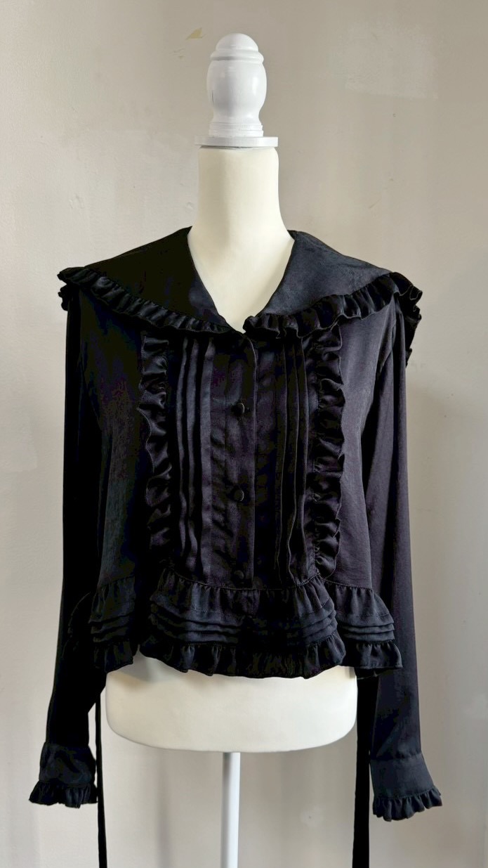 画像1: セーラーオーバーブラウス【黒】