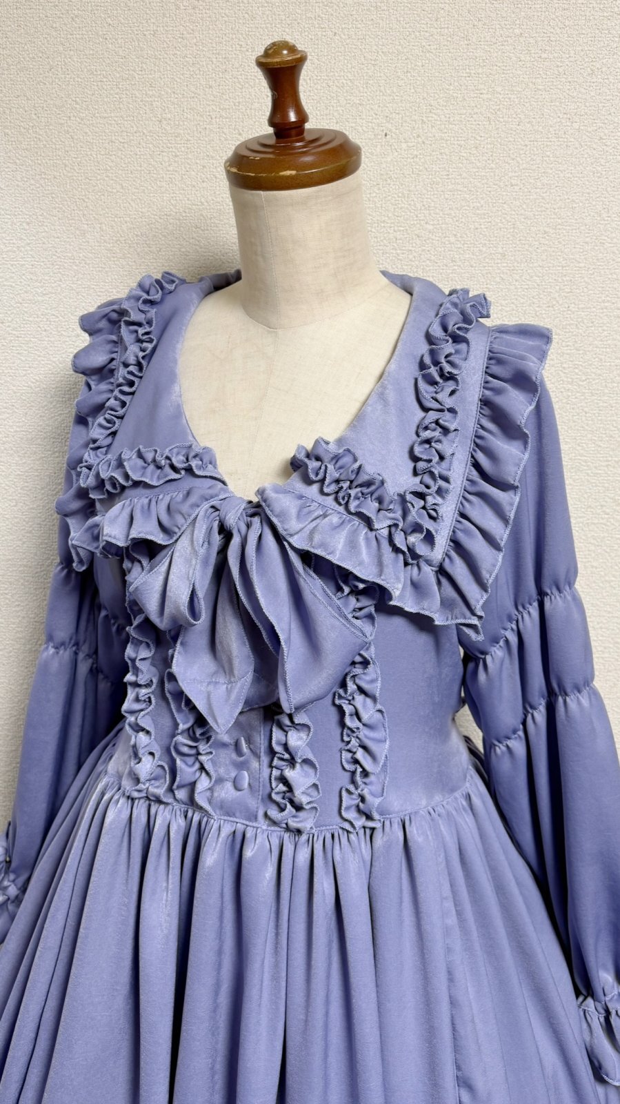 画像2: 大衿フリルワンピース【ラベンダー・ポリエステル生地】