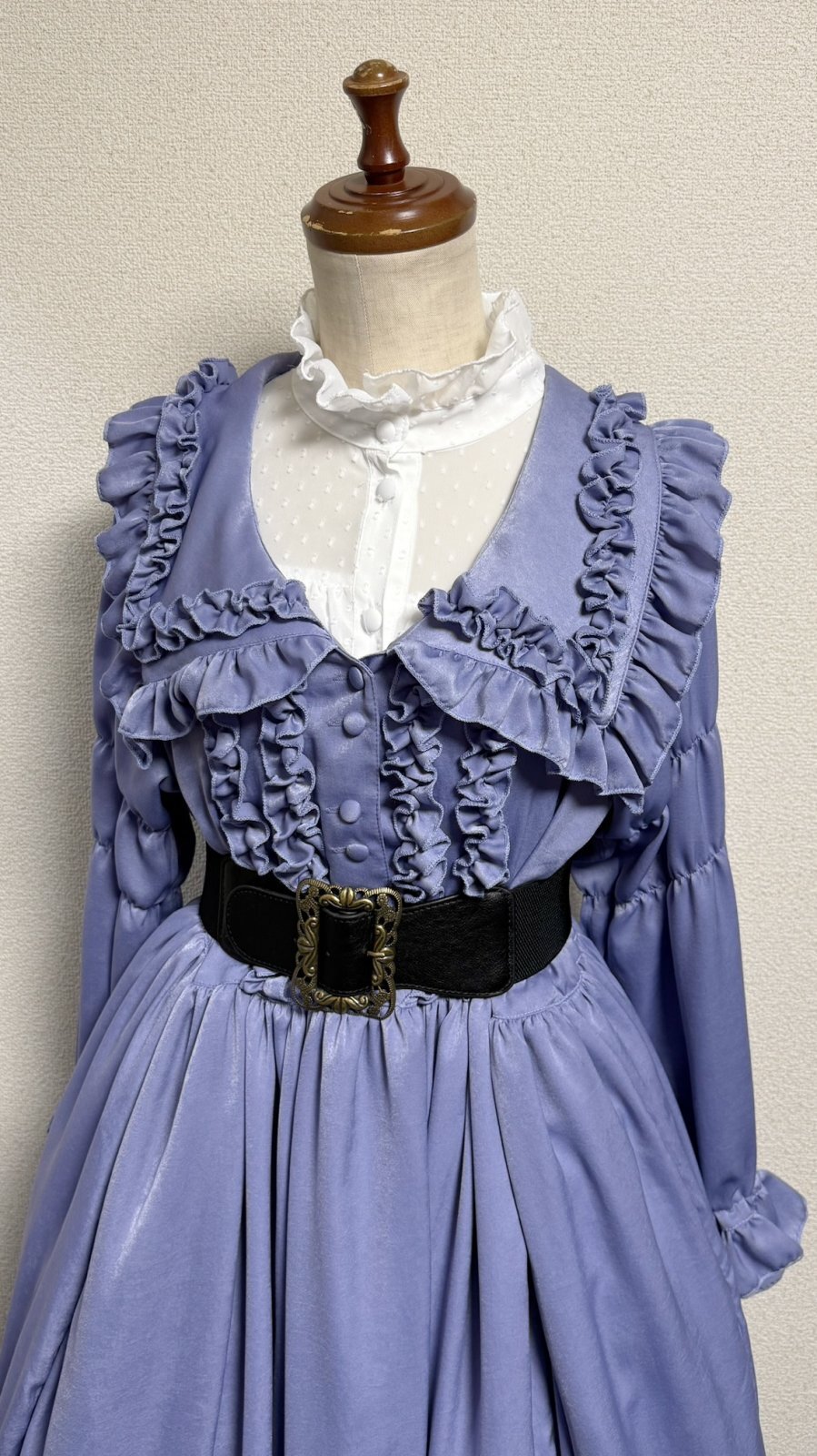 画像19: 大衿フリルワンピース【ラベンダー・ポリエステル生地】